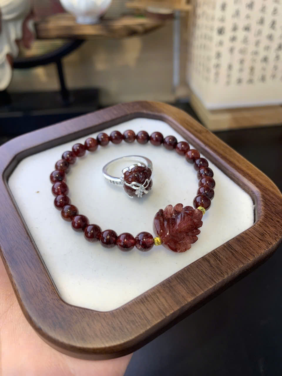 Bộ thạch anh tóc đỏ V01 T01 CB01
